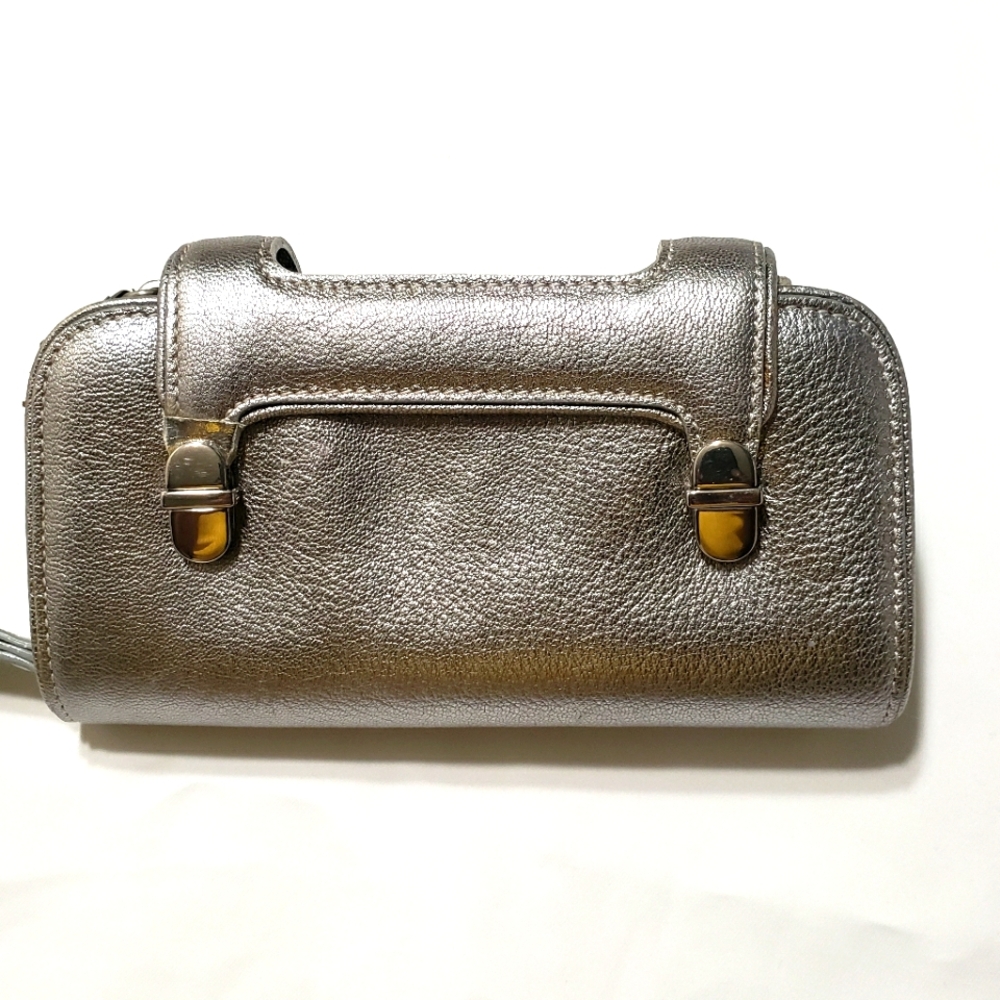 Sigerson Morrison platinum metallic wristlet